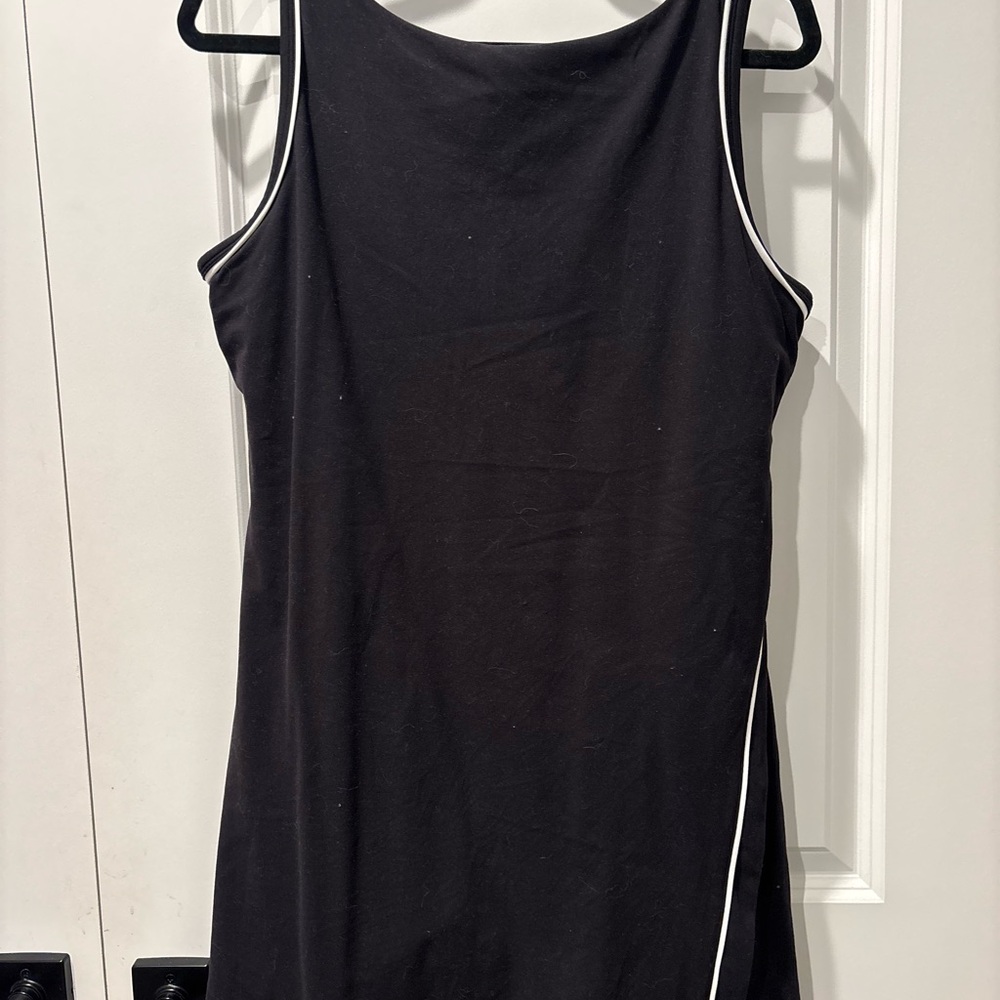 Classic Black Mini Dress with Contrast Piping